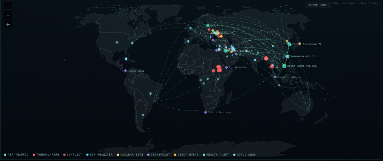 Crucix 平面地图视图