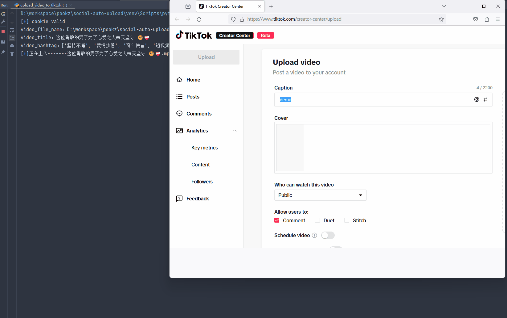TikTok 上传演示动画